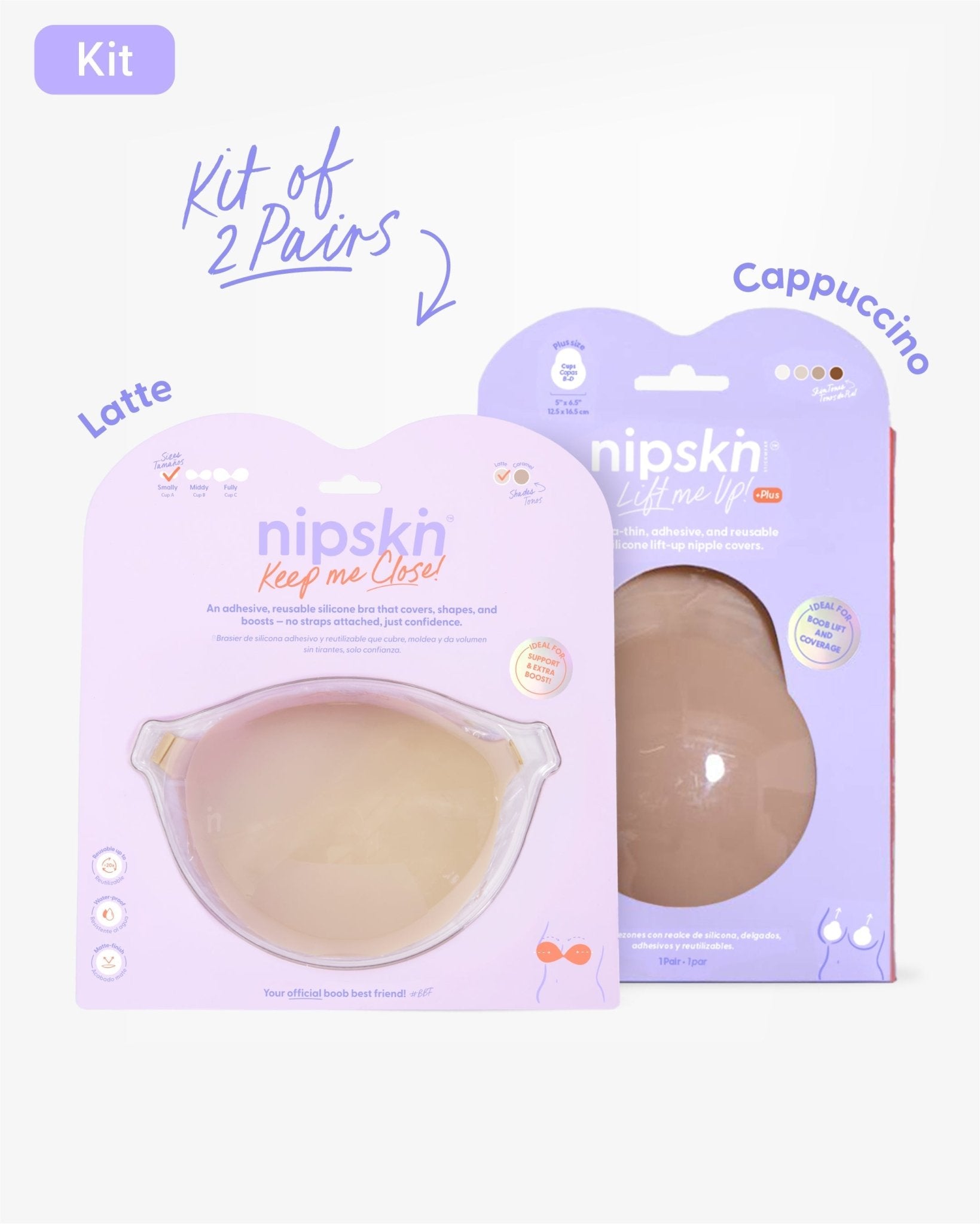 Adhesive Bra + Silicone Adhesive Cups Set (PLUS SIZE) - Nipskin® - Nipskin Stickwear™