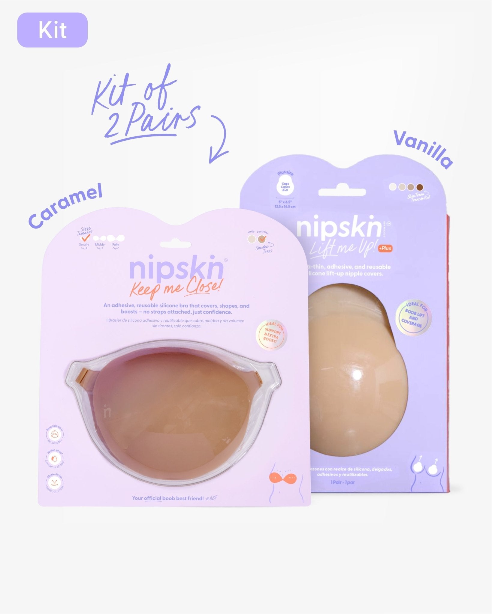 Adhesive Bra + Silicone Adhesive Cups Set (PLUS SIZE) - Nipskin® - Nipskin Stickwear™