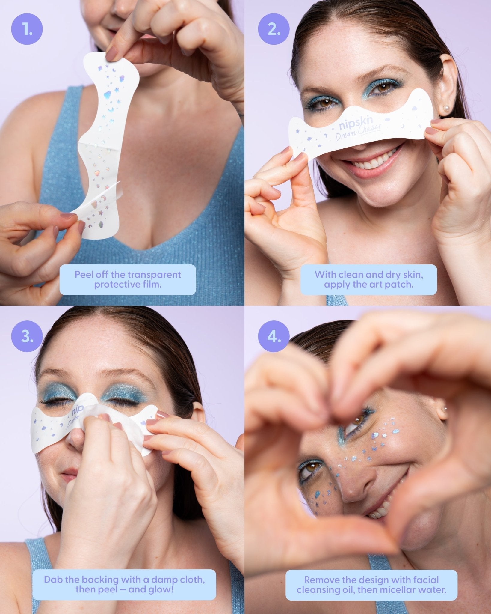 Bundle Dream Chaser x5 – Holographic Stick - On Face & Body Art Patches - Nipskin Stickwear™