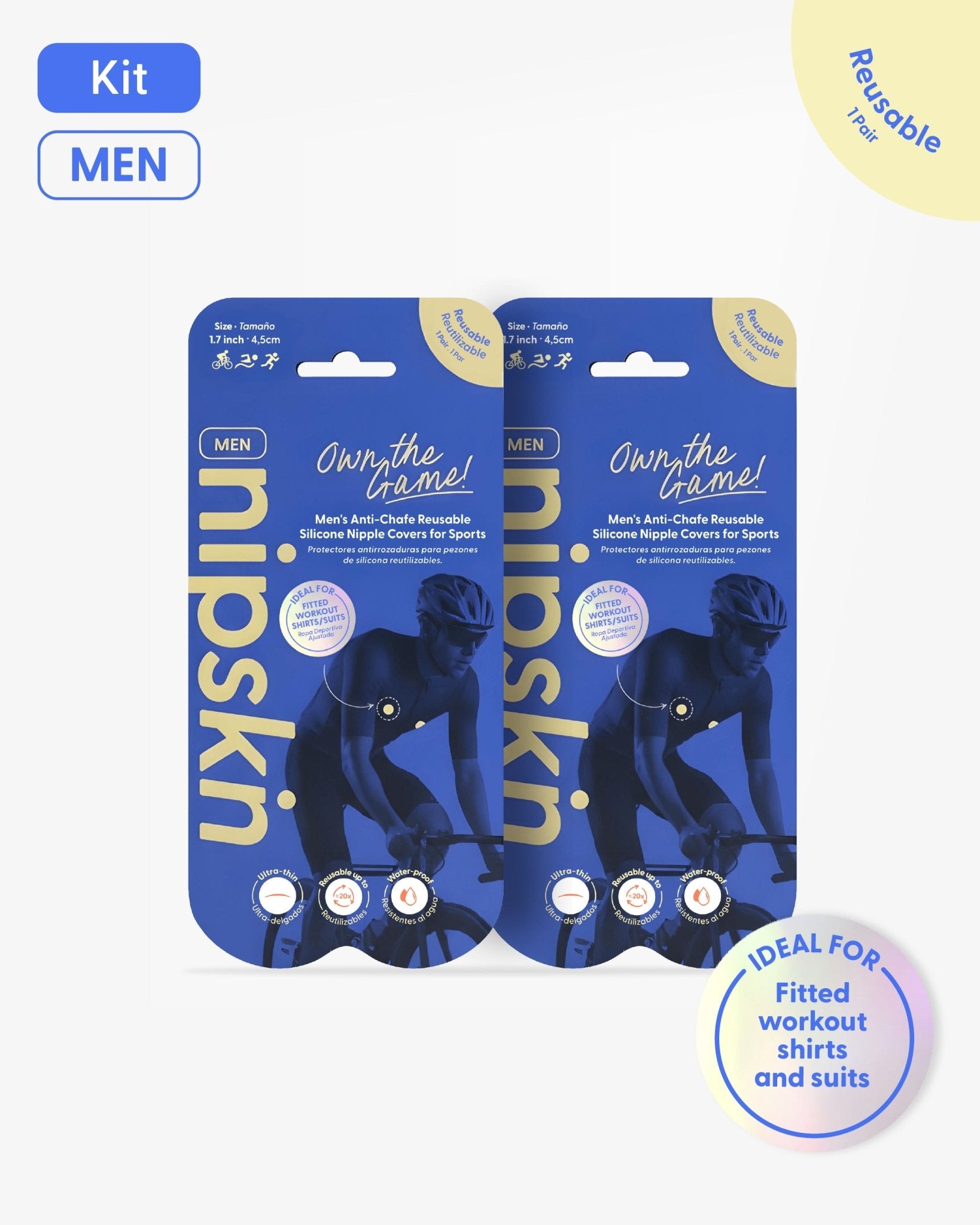 Bundle Men's Anti - Chafe Reusable Nipple Cover Clear - Nipskin Stickwear™