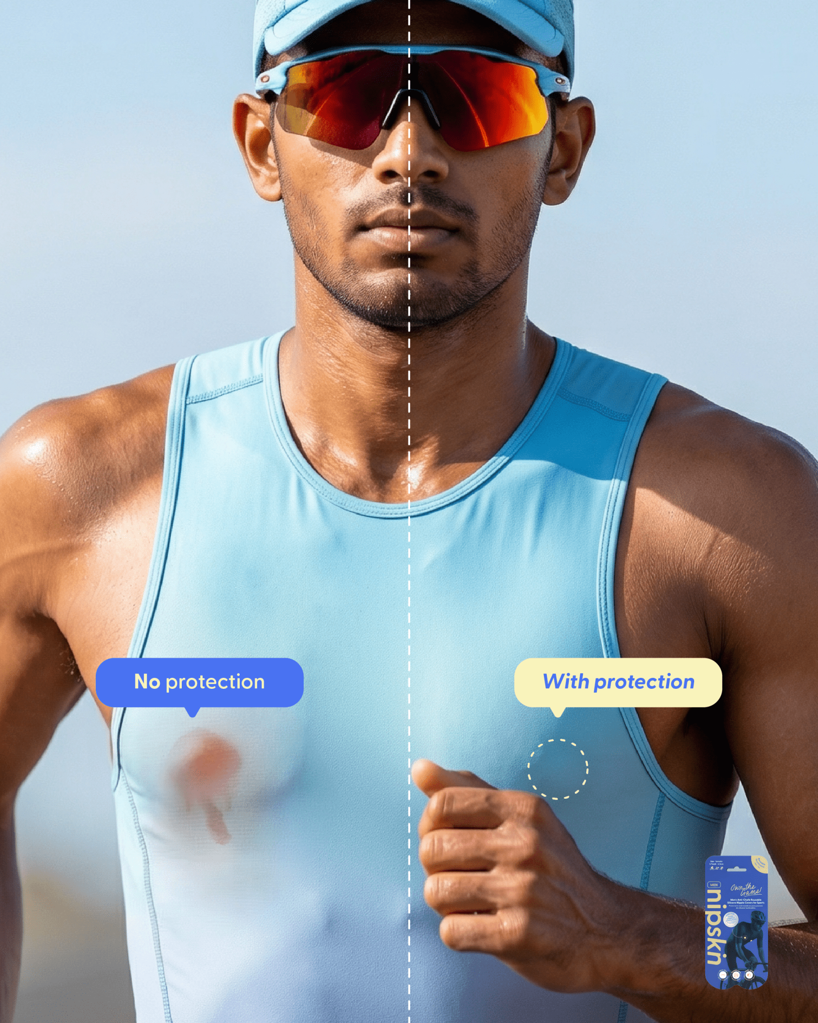 Bundle Men's Anti - Chafe Reusable Nipple Cover Clear - Nipskin Stickwear™