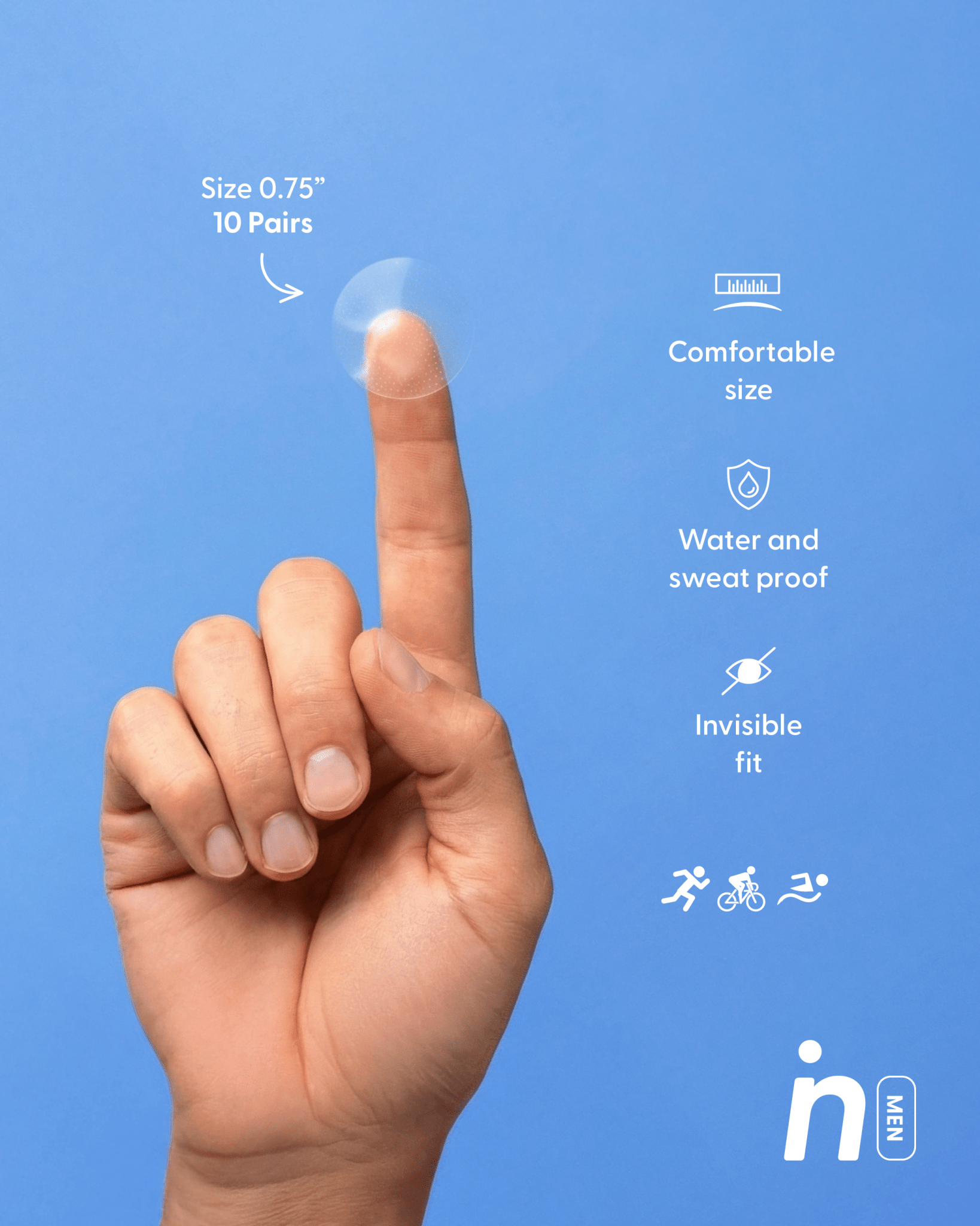 Bundle Men's Disposable Nipple Cover Clear X 10 - Nipskin Stickwear™