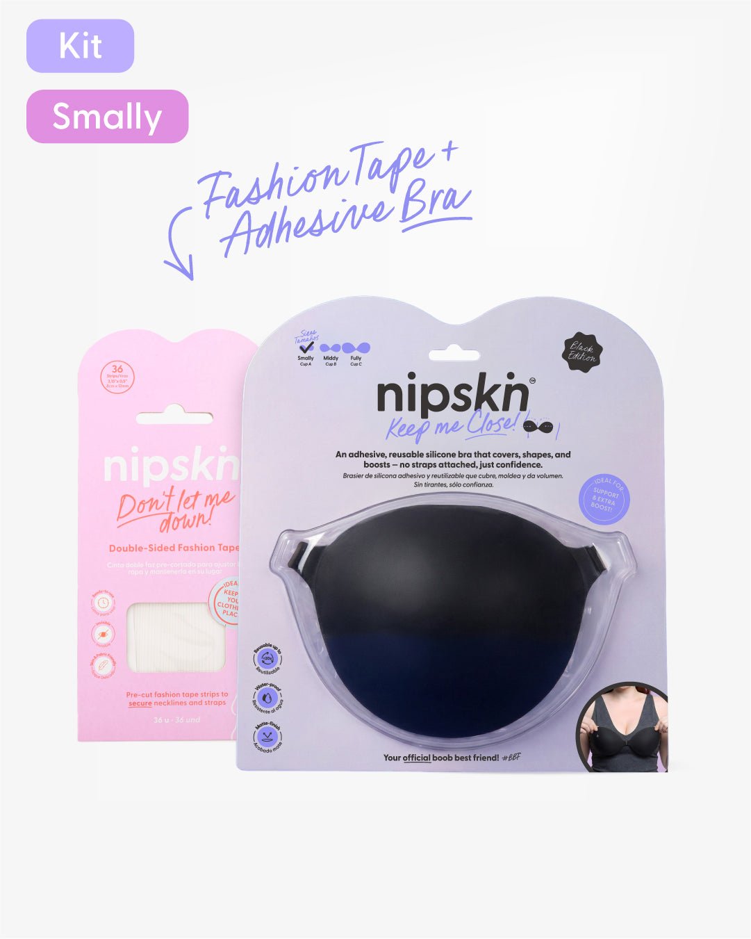 Bundle: Strapless Adhesive Bra and Fashion Tape – Nipskin - Nipskin Stickwear™