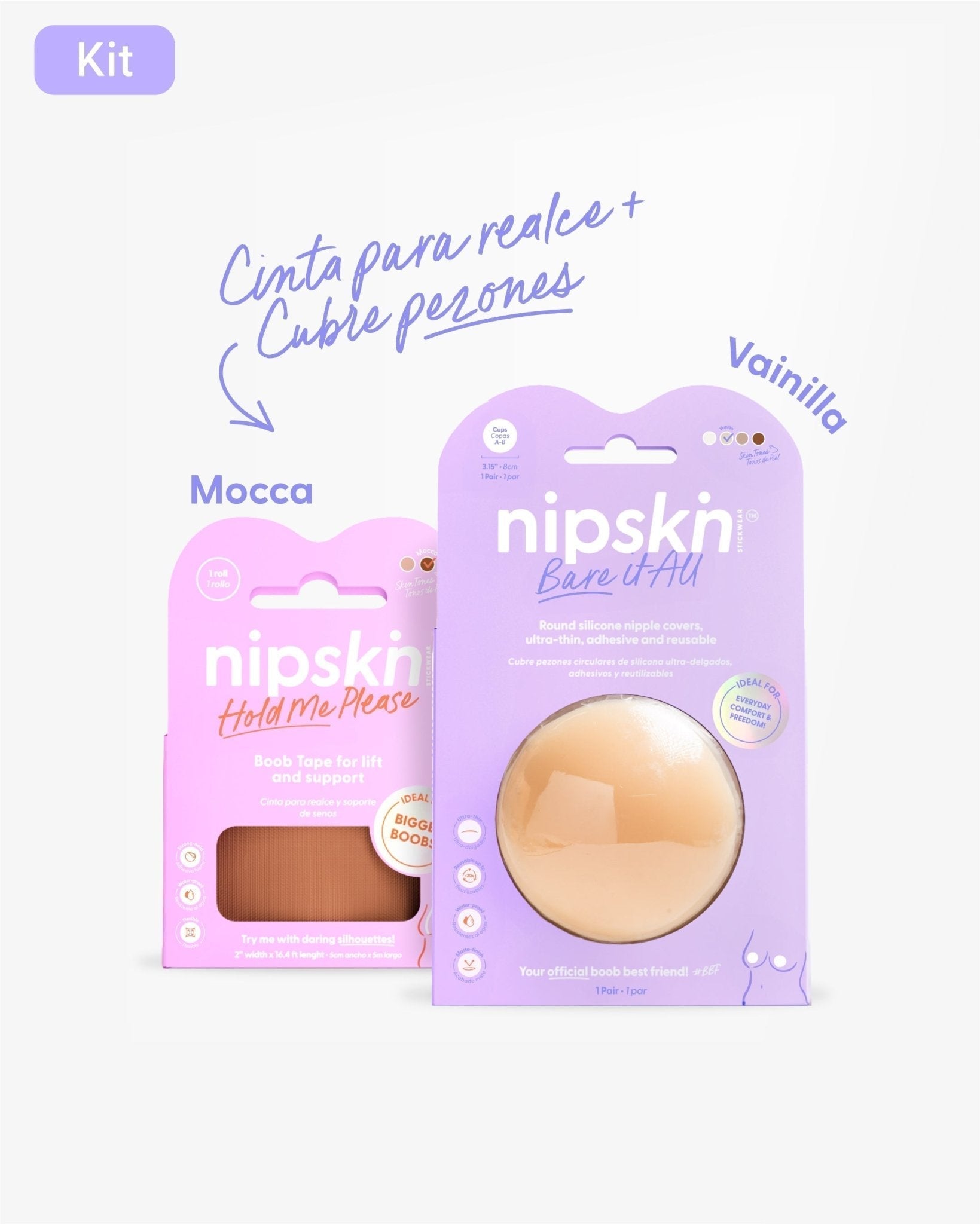 Cinta Mediana para Levantar el Busto más Cubre pezón Talla M - Nipskin® - Nipskin Stickwear™