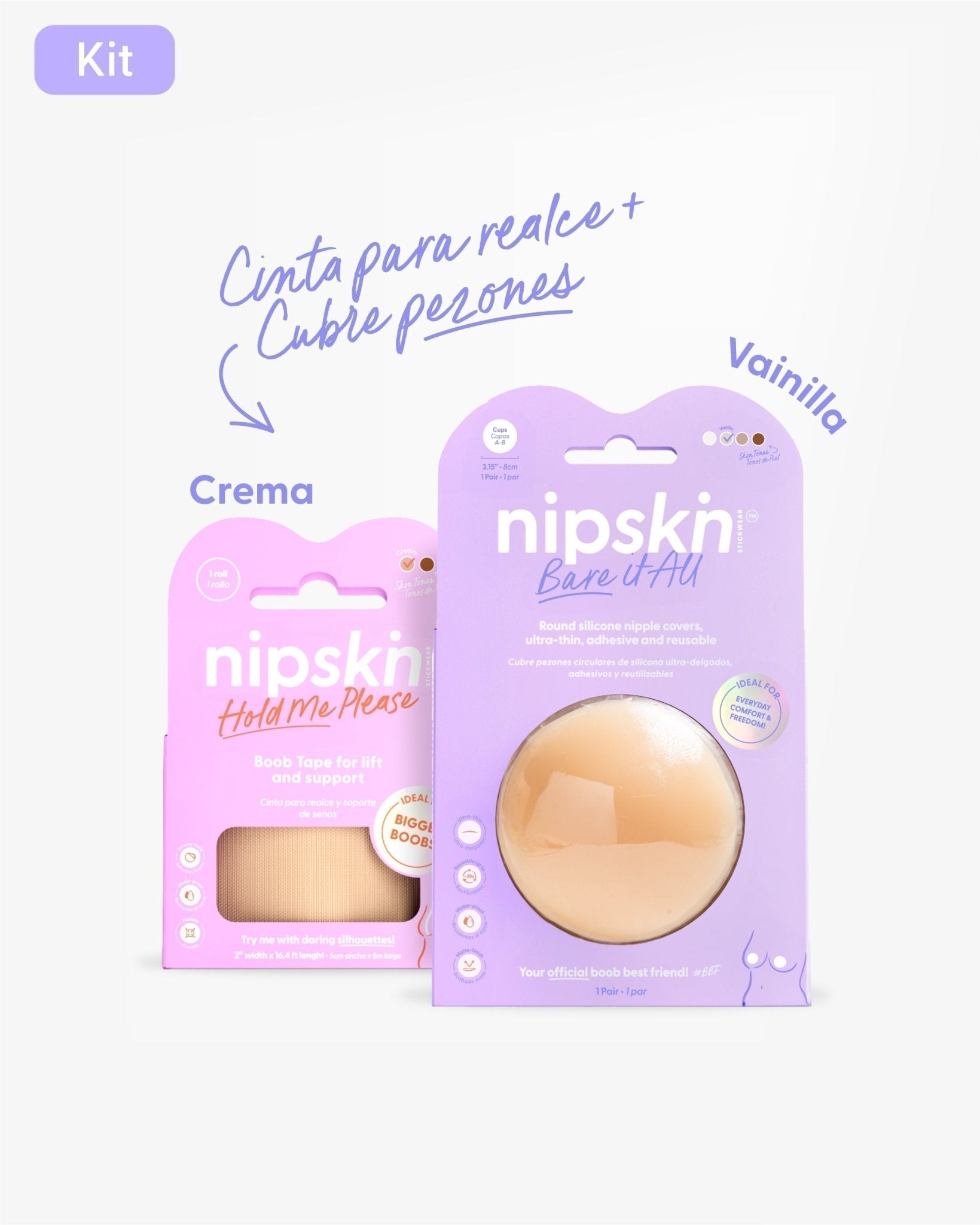 Cinta Mediana para Levantar el Busto más Cubre pezón Talla M - Nipskin® - Nipskin Stickwear™