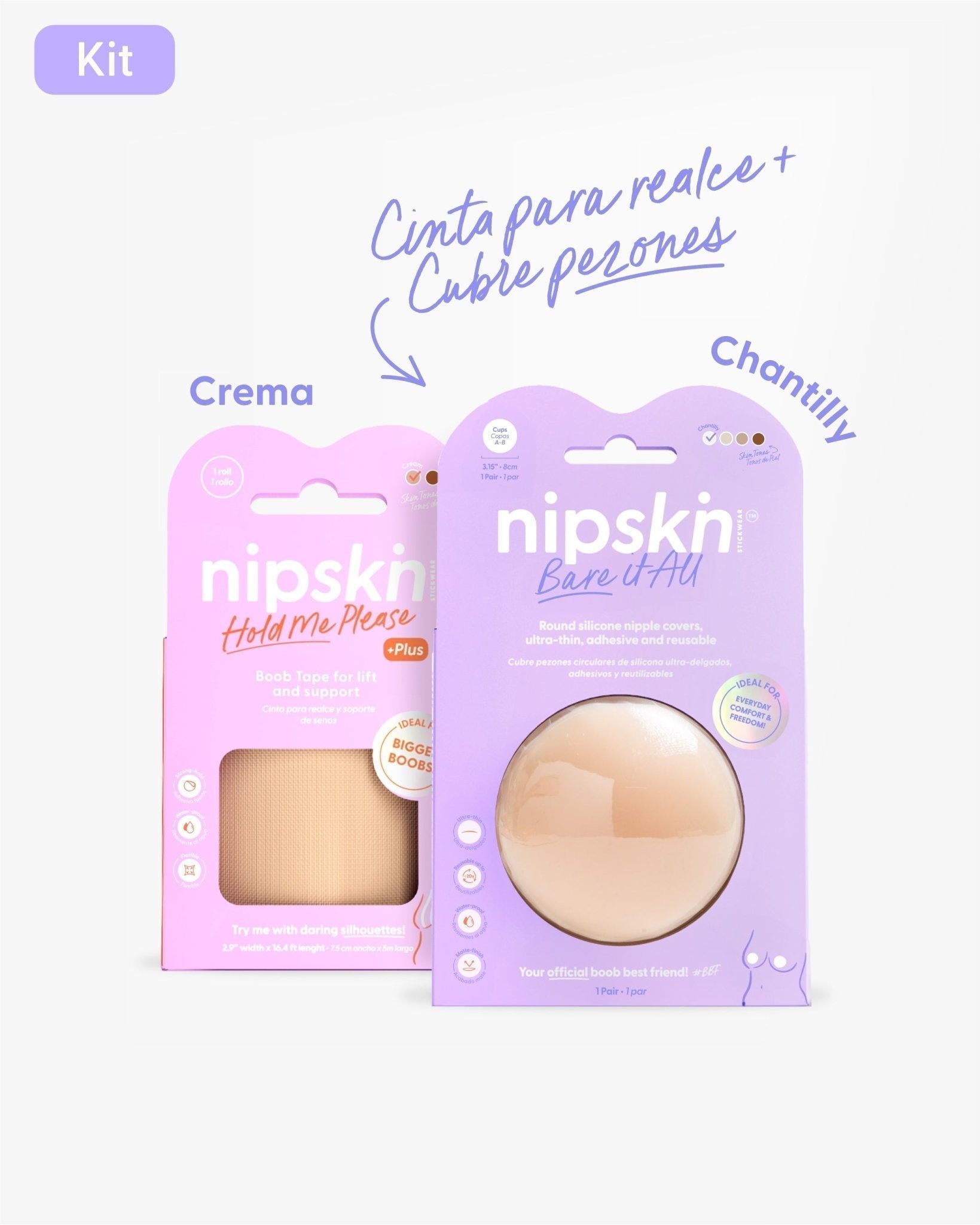 Cinta talla Plus para Levantar el Busto más Cubre pezón PLUS - Nipskin® - Nipskin Stickwear™