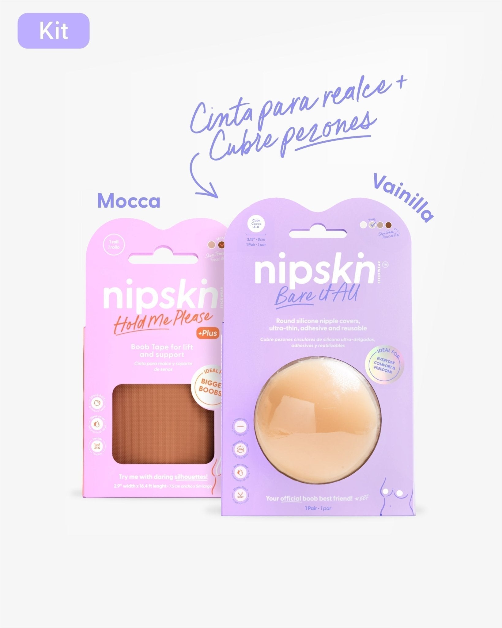 Cinta talla Plus para Levantar el Busto más Cubre pezón PLUS - Nipskin® - Nipskin Stickwear™