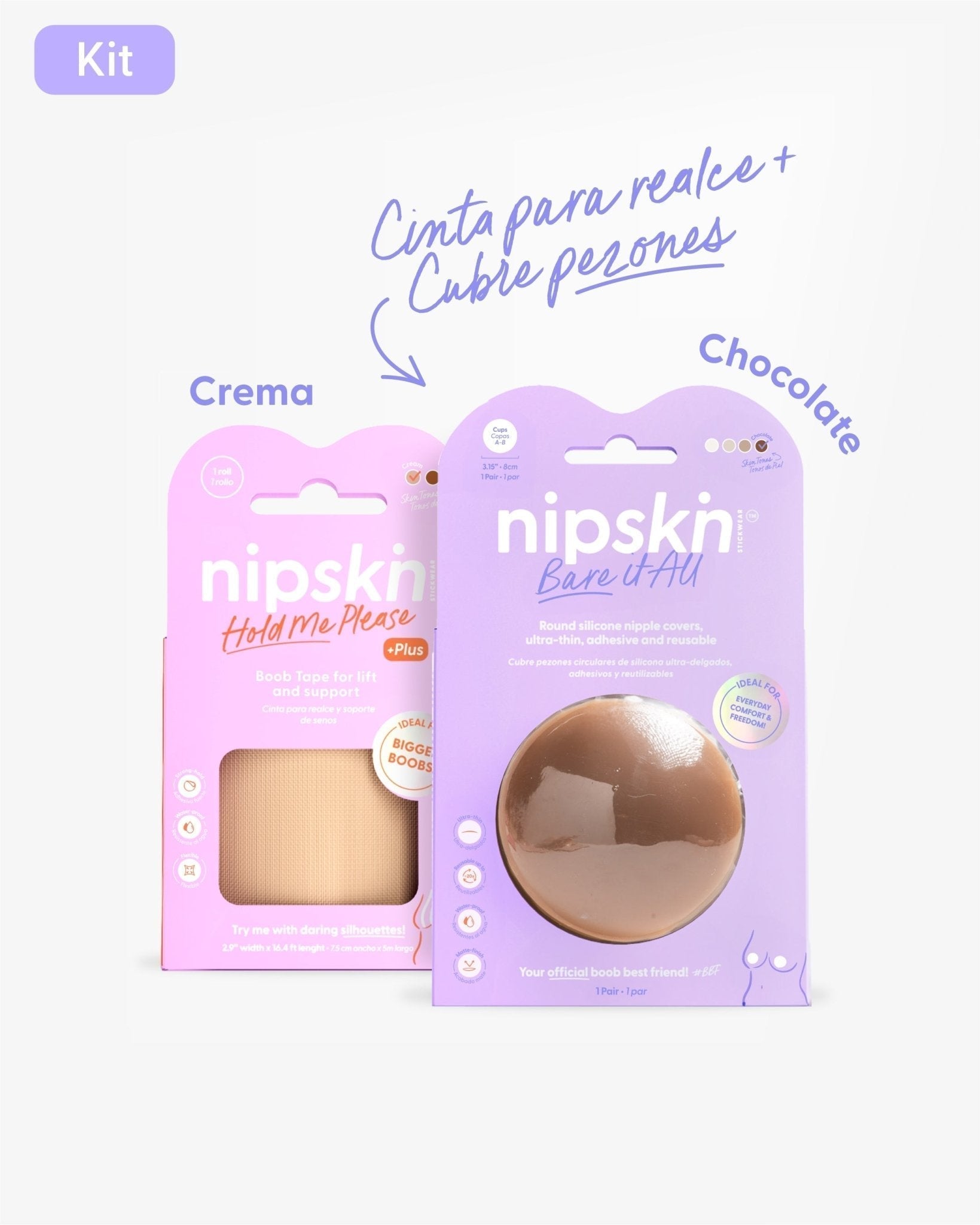 Cinta talla Plus para Levantar el Busto más Cubre pezón PLUS - Nipskin® - Nipskin Stickwear™