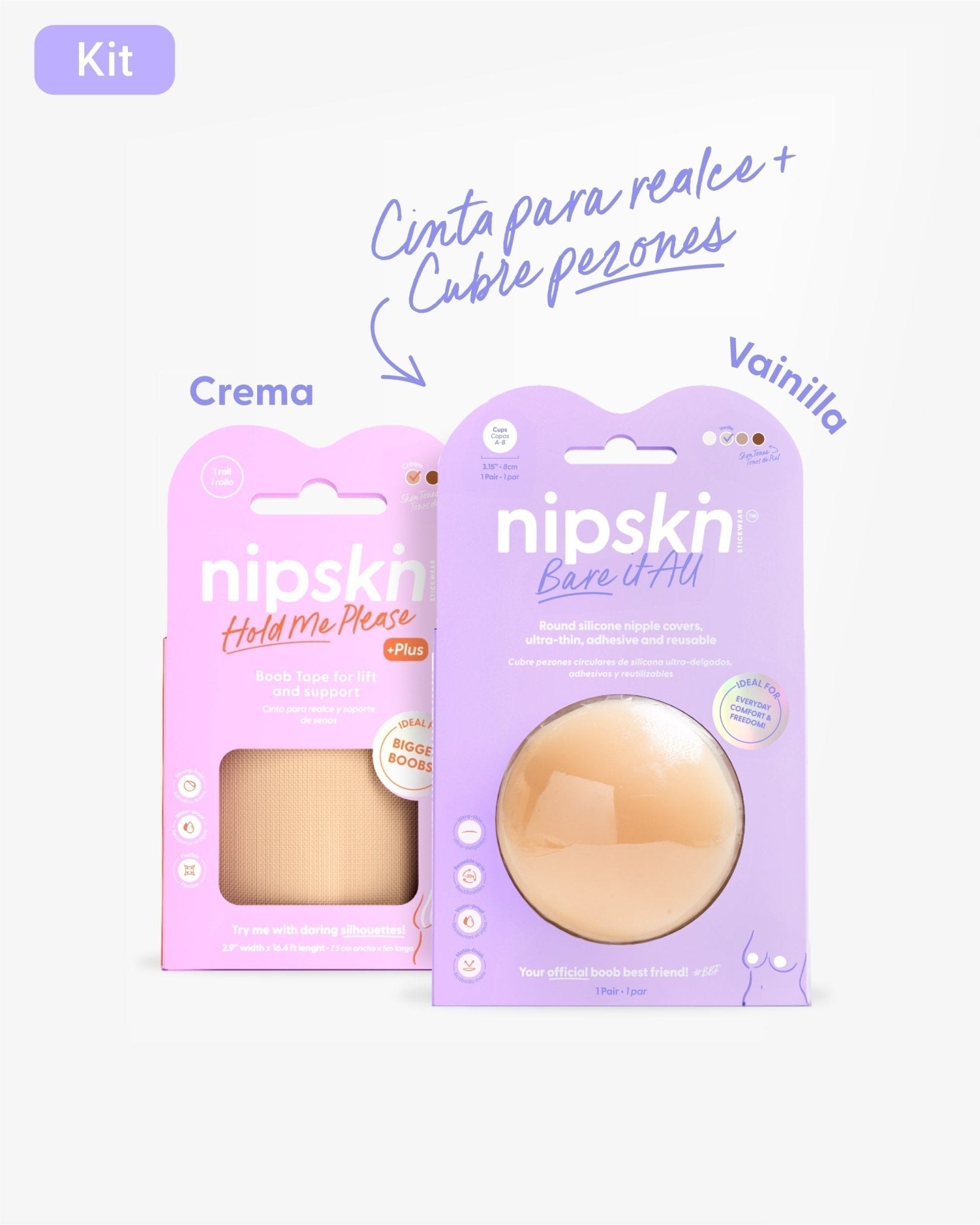 Cinta talla Plus para Levantar el Busto más Cubre pezón PLUS - Nipskin® - Nipskin Stickwear™