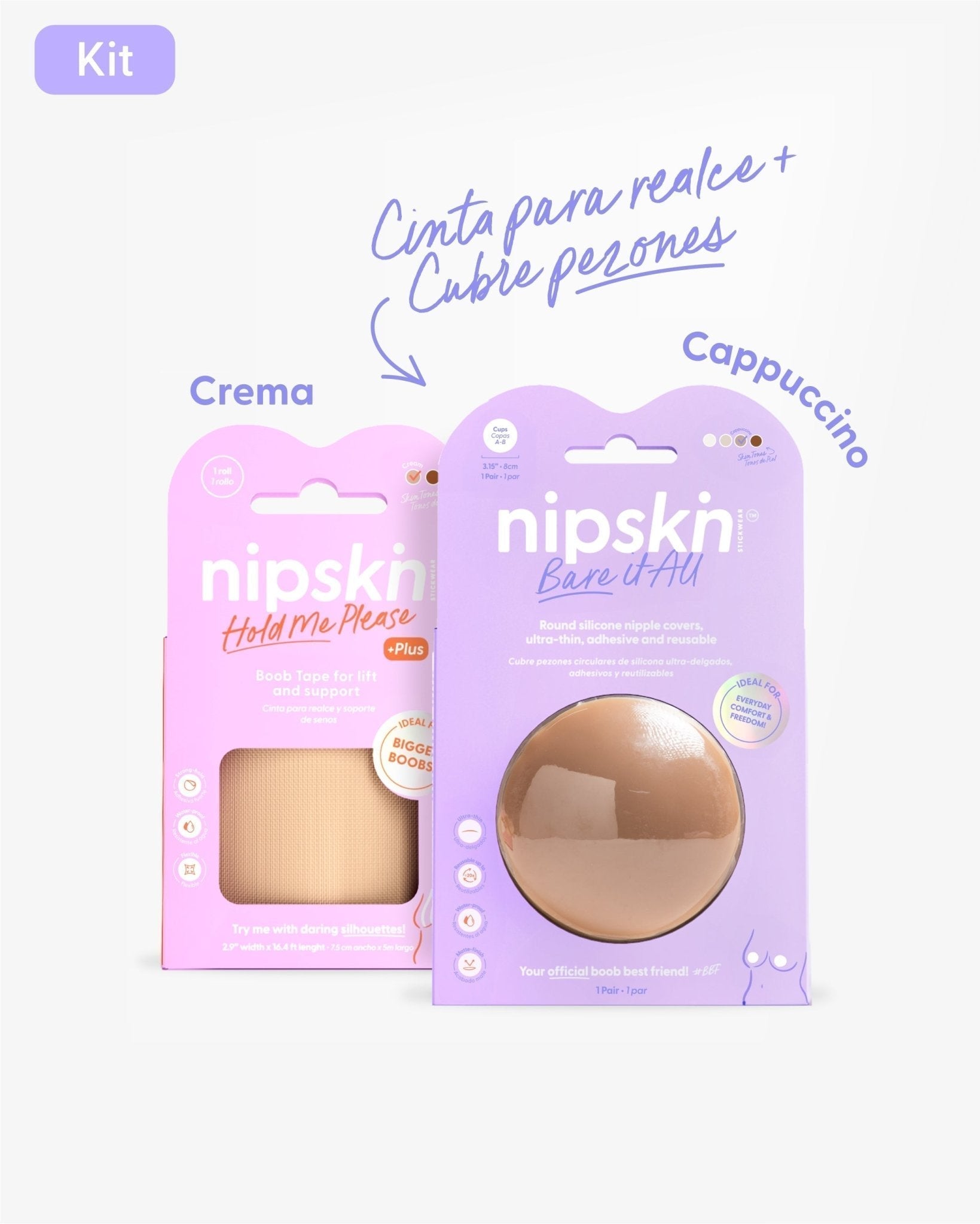 Cinta talla Plus para Levantar el Busto más Cubre pezón PLUS - Nipskin® - Nipskin Stickwear™