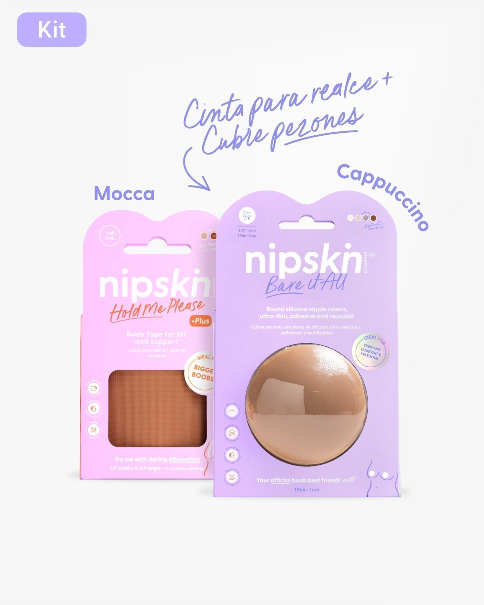 Cinta talla Plus para Levantar el Busto más Cubre pezón PLUS - Nipskin® - Nipskin Stickwear™