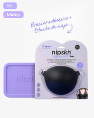Invisible Adhesive Silicone Bra in Black + Travel Case – Nipskin® - Nipskin Stickwear™