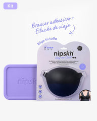 Invisible Adhesive Silicone Bra in Black + Travel Case – Nipskin® - Nipskin Stickwear™