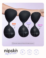 Adhesive Bra in Black + Bust Lift Cups + Case - Nipskin®