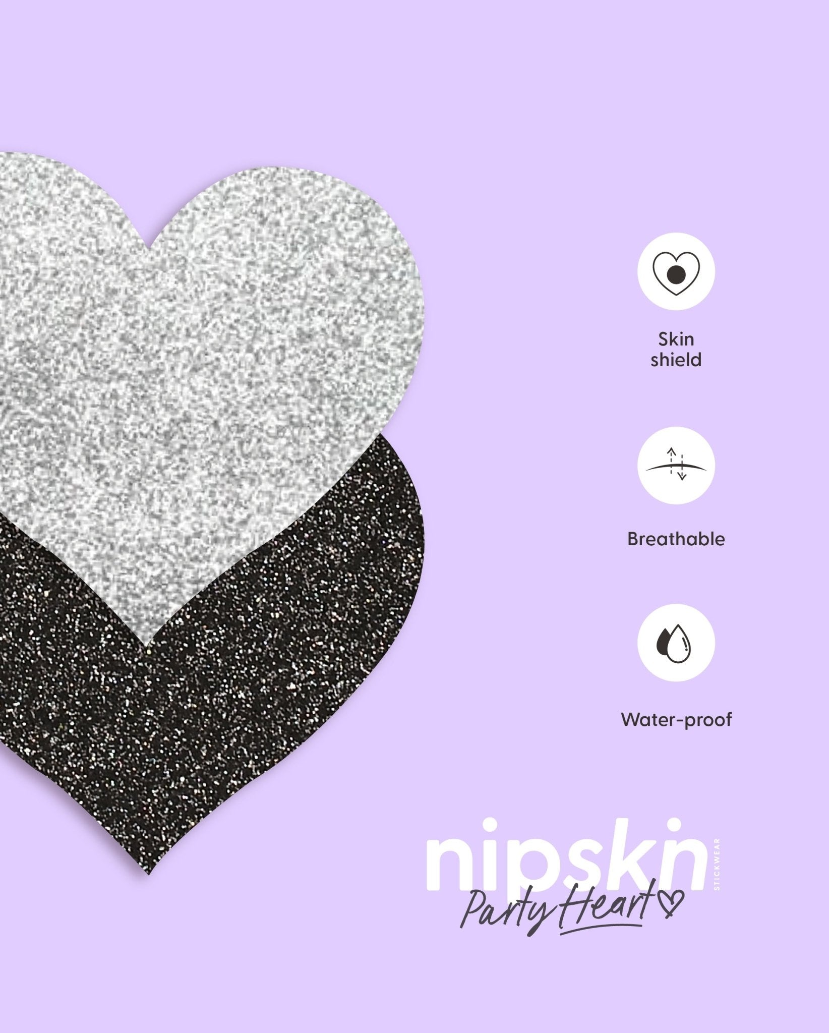 Kit Las mujeres ya no lloran - Party Heart + Silver Facial Tattoos - Nipskin Stickwear™