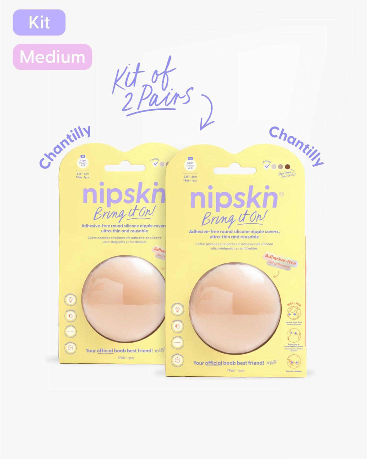 Kit x2 Reusable Non - Adhesive Nipple Covers, Bring It On | Nipskin® - Nipskin Stickwear™