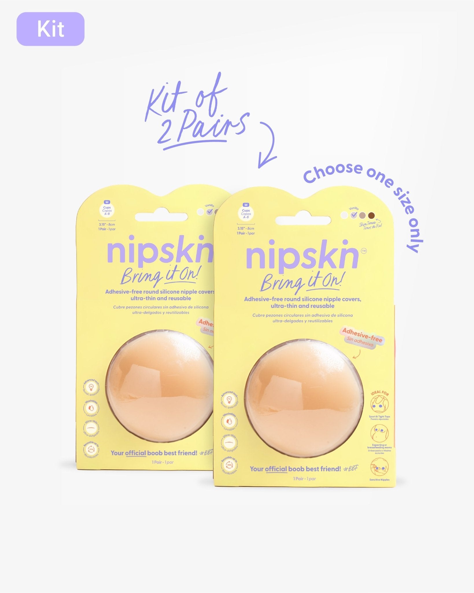 Kit x2 Reusable Non - Adhesive Nipple Covers, Bring It On | Nipskin® - Nipskin Stickwear™