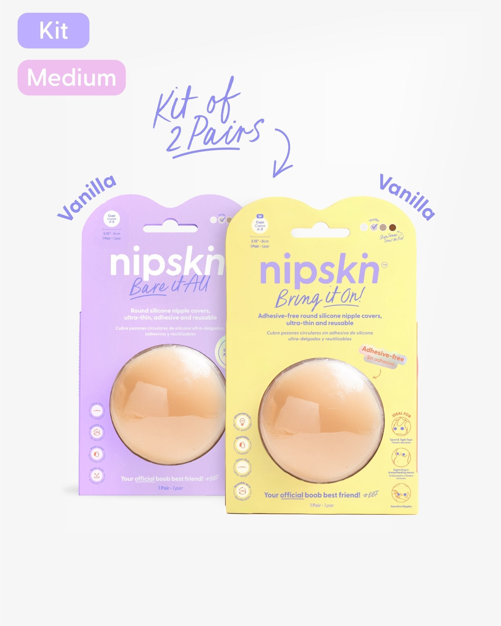 Nipple Cover Kit: Non - Adhesive + Adhesive Nipple Covers | Nipskin® - Nipskin Stickwear™