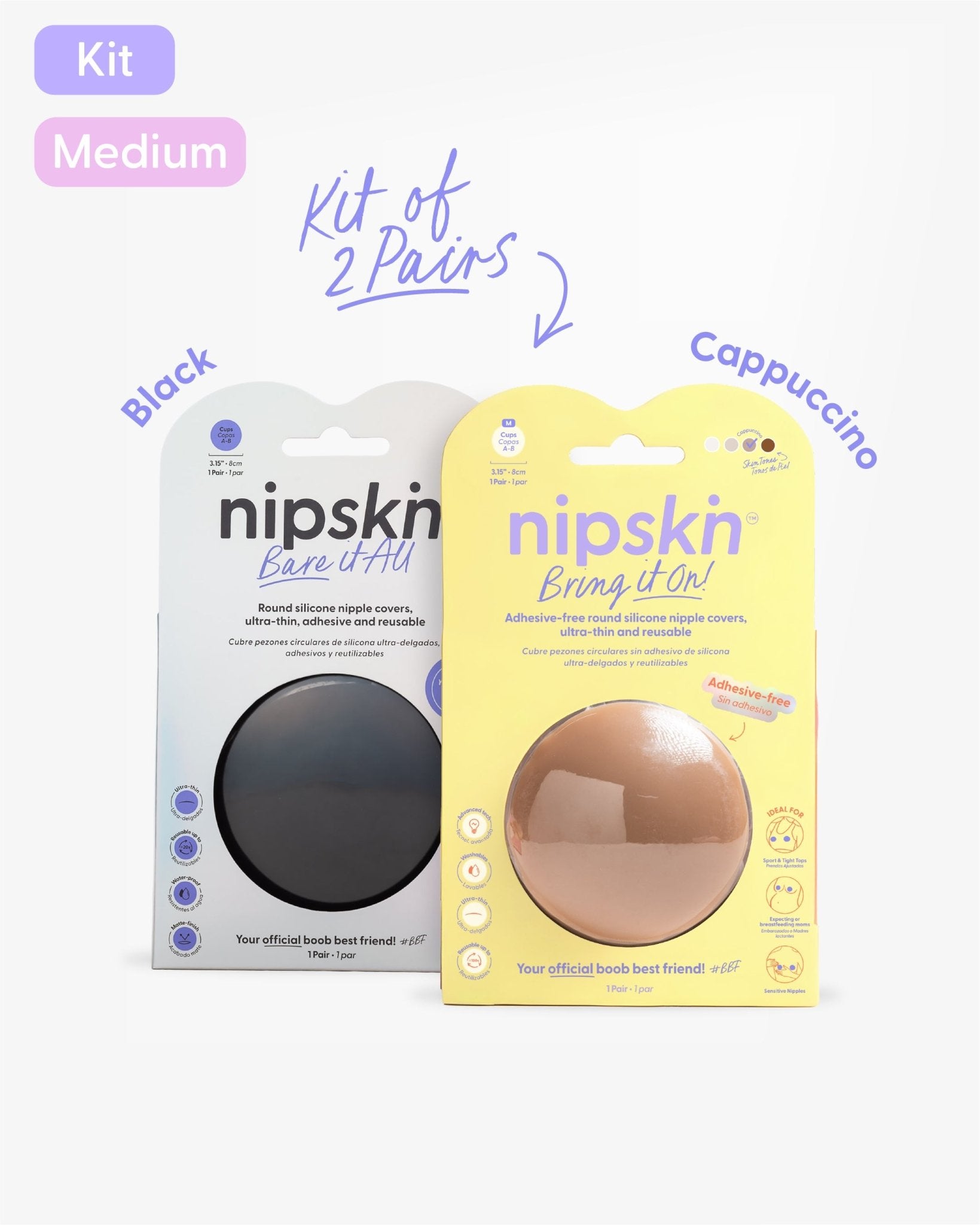 Nipple Cover Kit: Non - Adhesive + Black Nipple Cover | Nipskin® - Nipskin Stickwear™