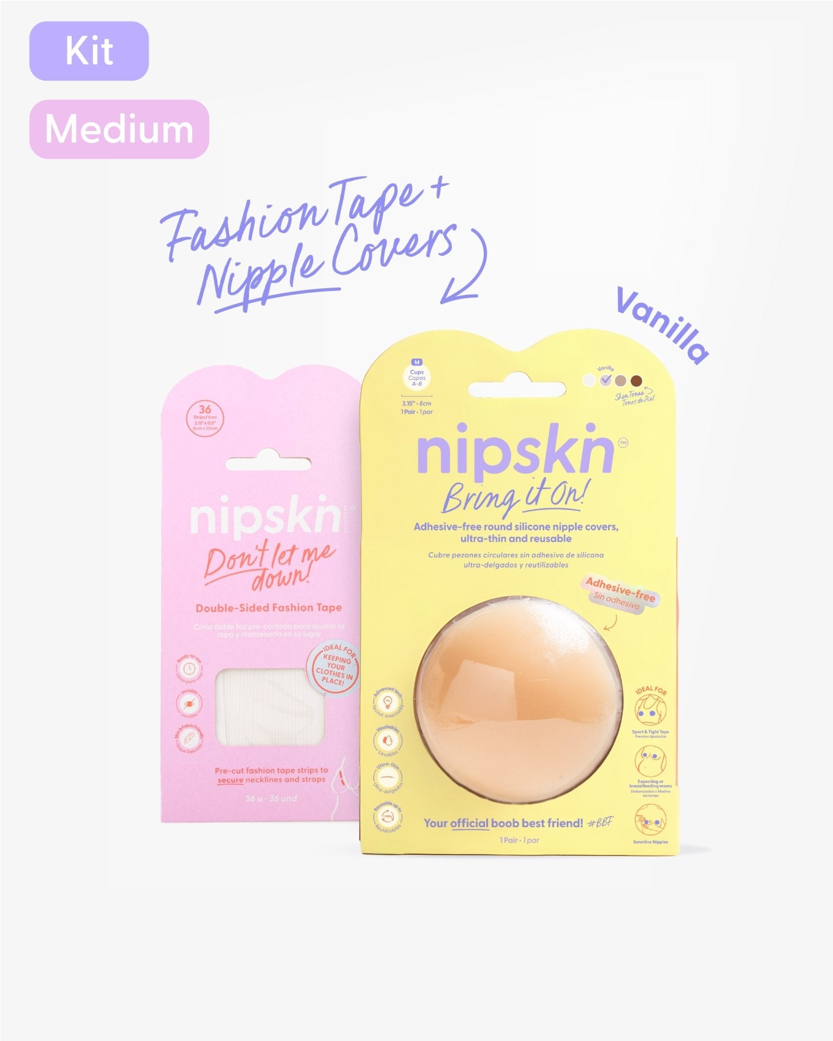 Non - Adhesive Nipple Covers Bring It On with Fashion Tape | Nipskin® - Nipskin Stickwear™
