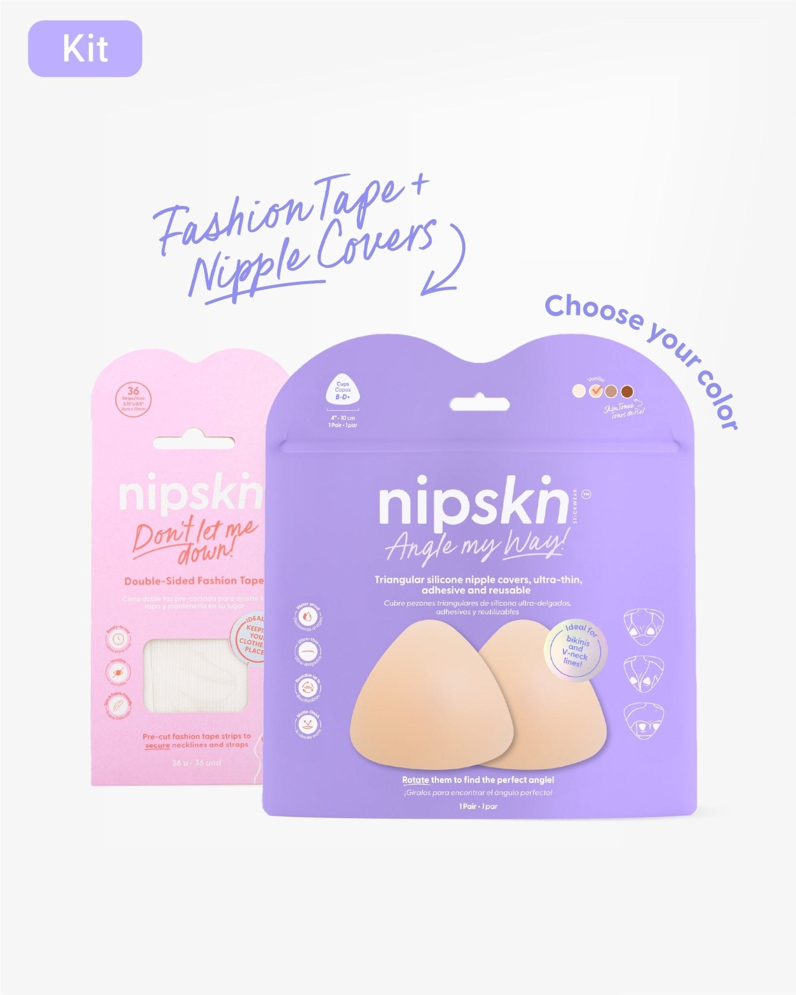 Perfect Cleavage Kit - Silicone Nipple Covers and Double-Sided Tape Nipskin® - Nipskin Stickwear™