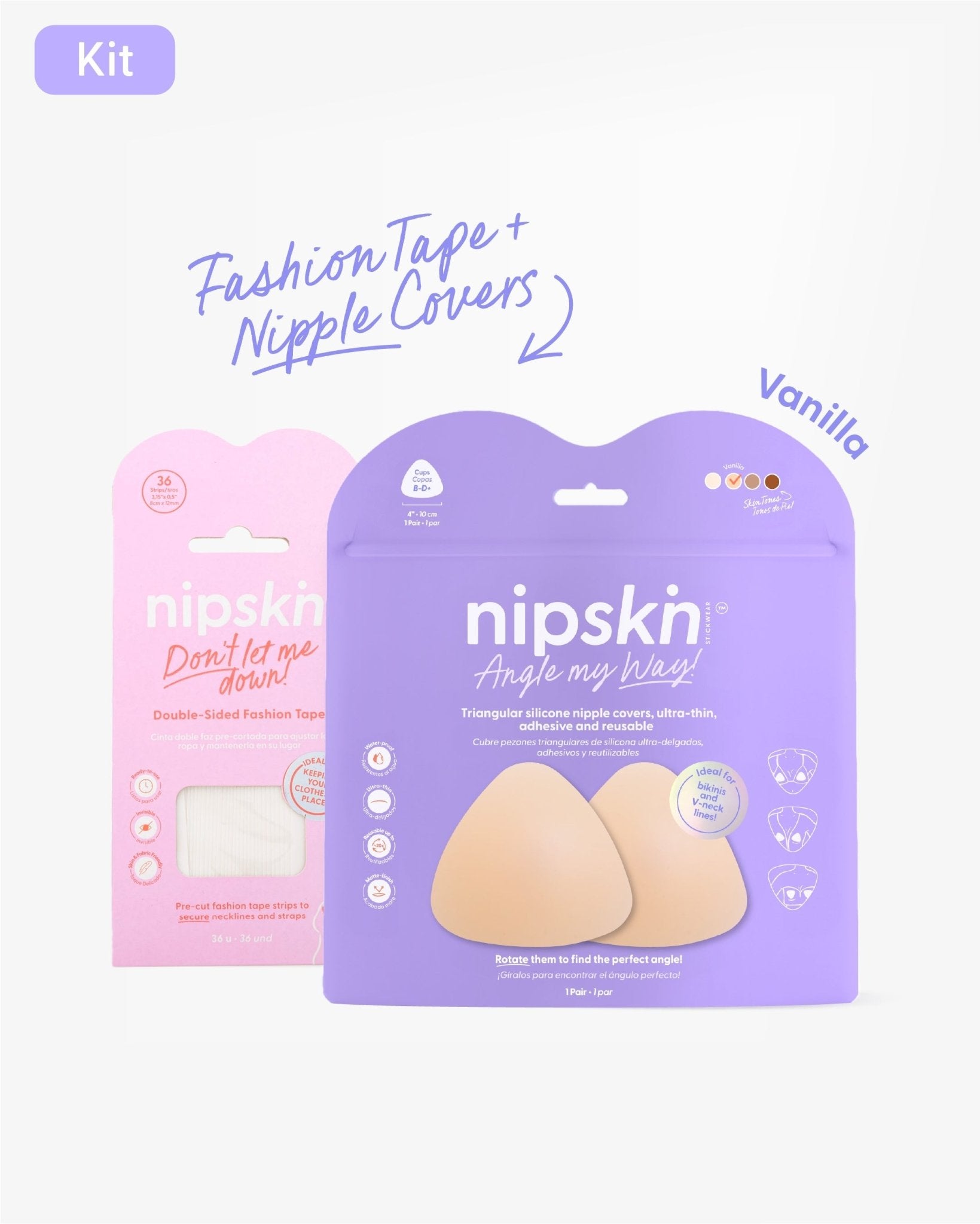 Perfect Cleavage Kit - Silicone Nipple Covers and Double-Sided Tape Nipskin® - Nipskin Stickwear™
