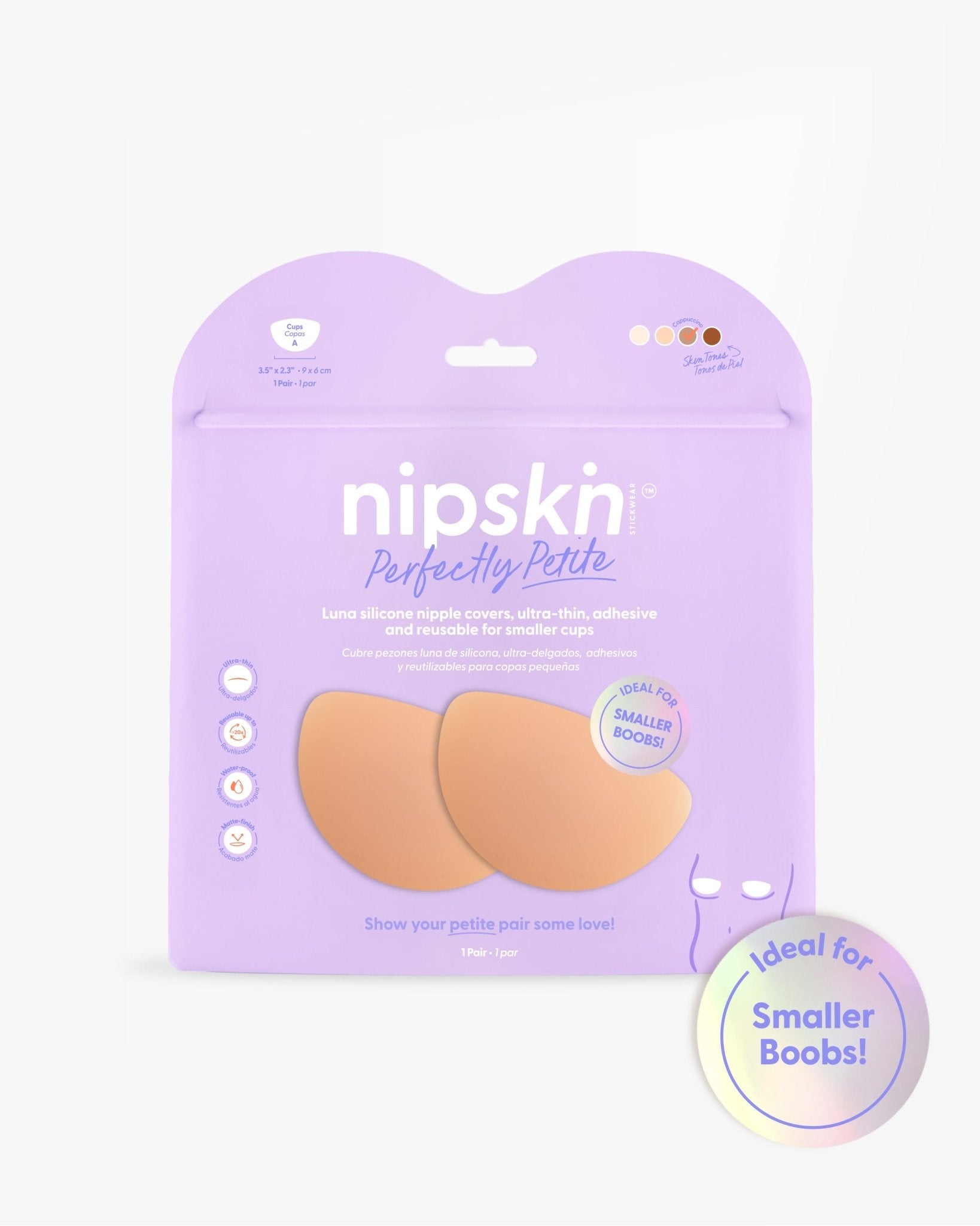 Perfectly Petite - Reusable Luna Shape Silicone Nipple Covers - Nipskin Stickwear™
