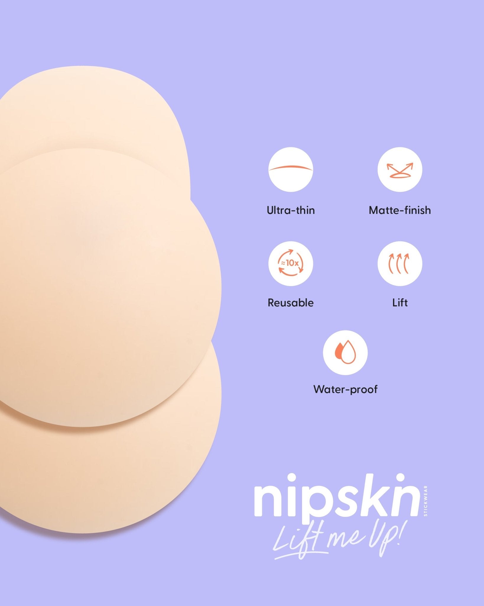 Set of 2 Silicone Adhesive Cups - Lift me up and Bare it all - Nipskin® - Nipskin Stickwear™