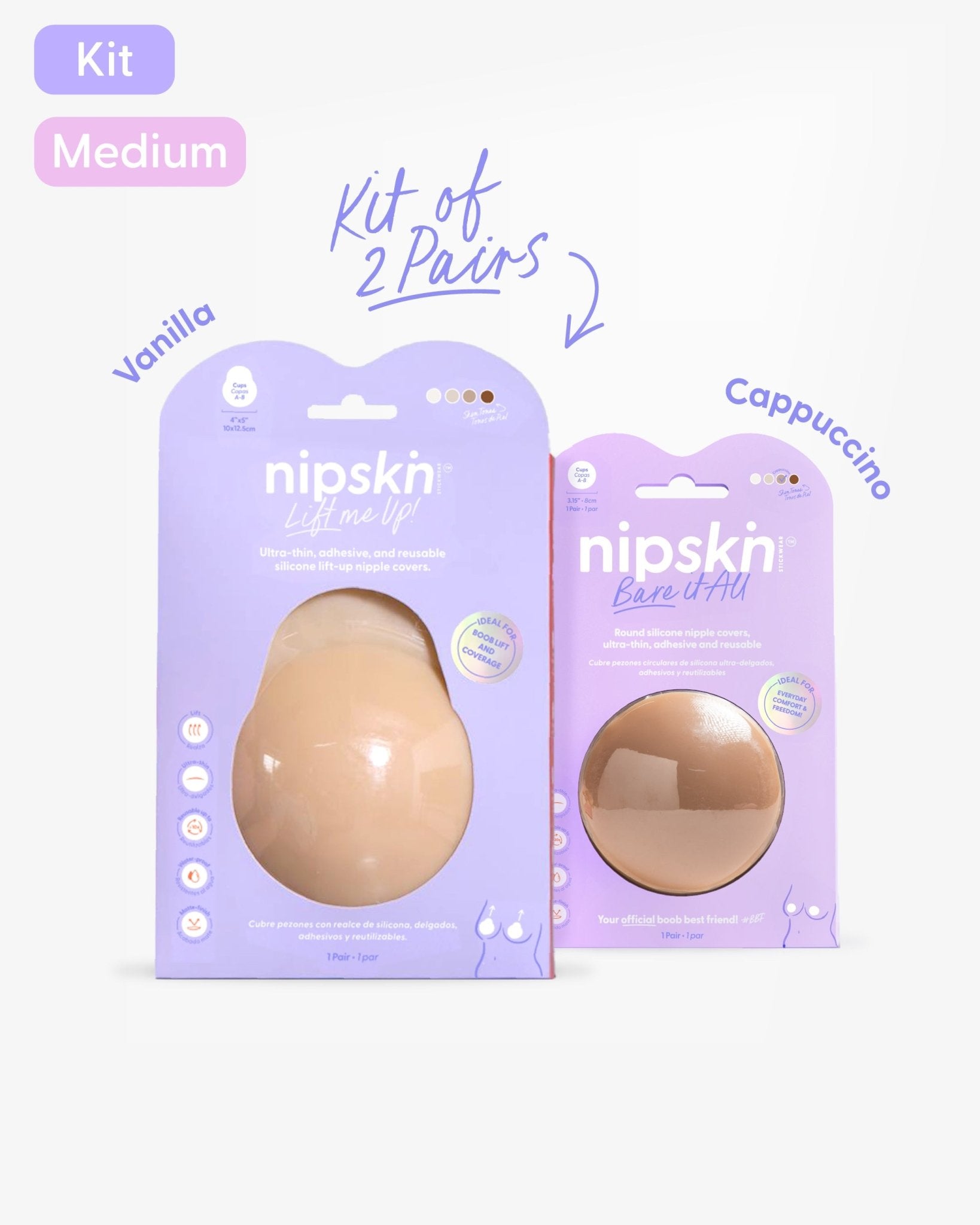 Set of 2 Silicone Adhesive Cups - Lift me up and Bare it all - Nipskin® - Nipskin Stickwear™