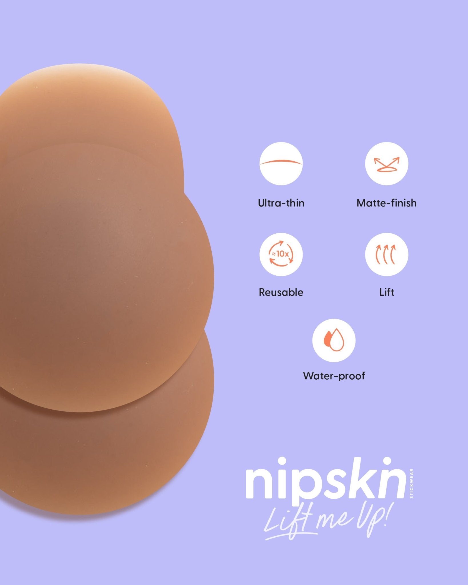 Set of 2 Silicone Adhesive Cups - Lift me up and Bare it all - Nipskin® - Nipskin Stickwear™