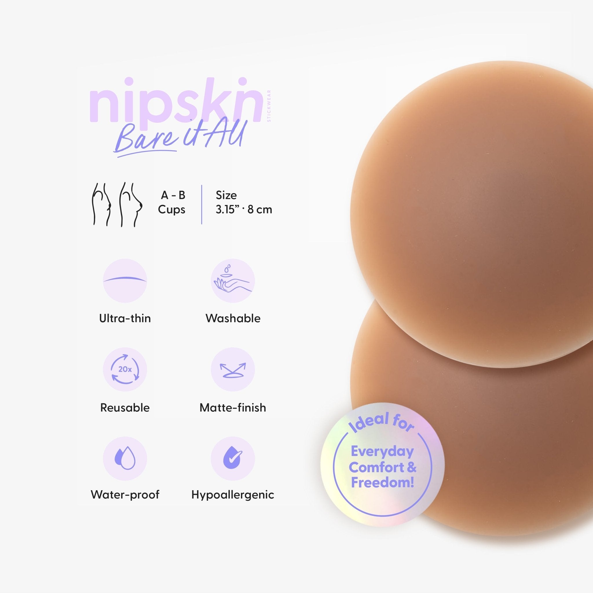 Silicone Nipple Cover, Bare it All - Flash Outlet - Nipskin Stickwear™