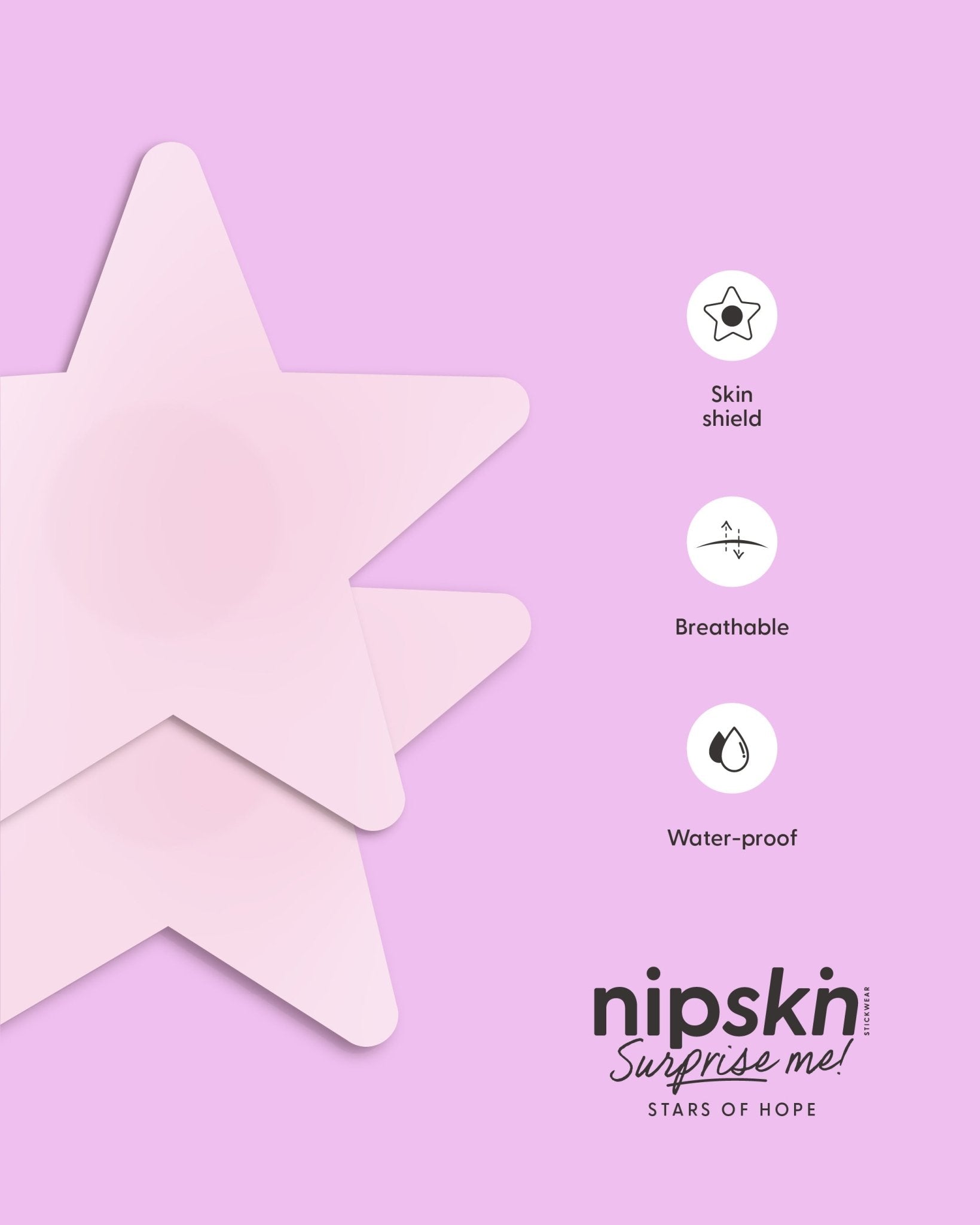 Surprise Me (Star of Hope) - Single - use Nipple Cover Stickers - Nipskin Stickwear™